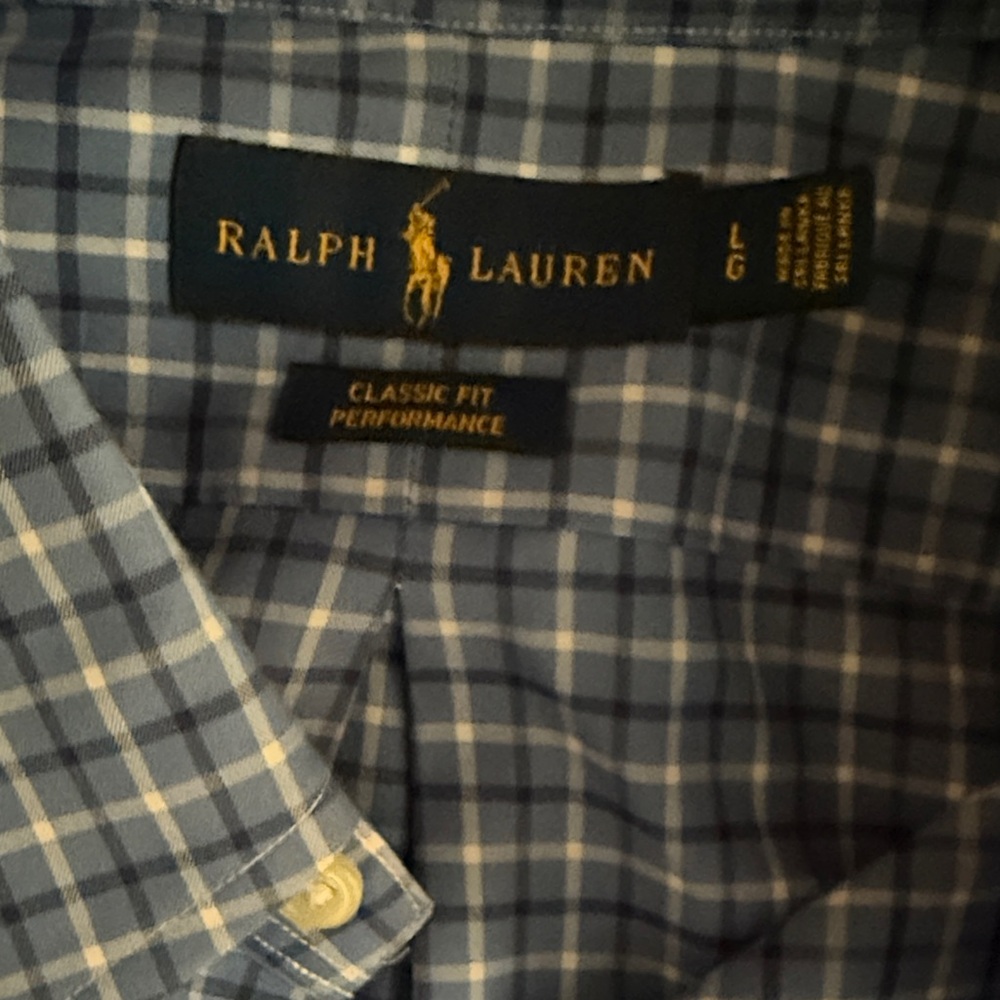 Polo Ralph Lauren Blue Checkered Button Down Shirt - Picture 3 of 3